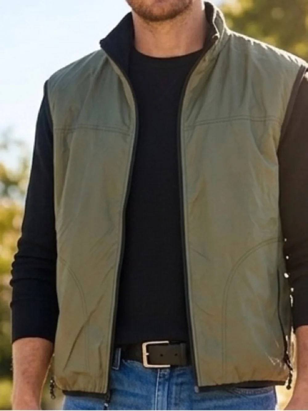 Cabela's Outdoor Gear Olive Green/Black Quilted Reversible Men's Vest Large